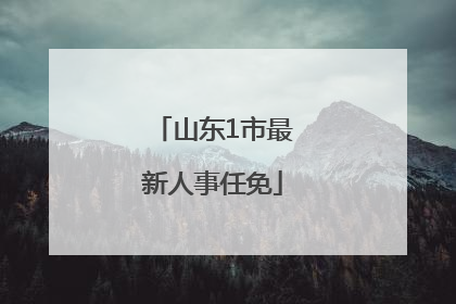 山东1市最新人事任免